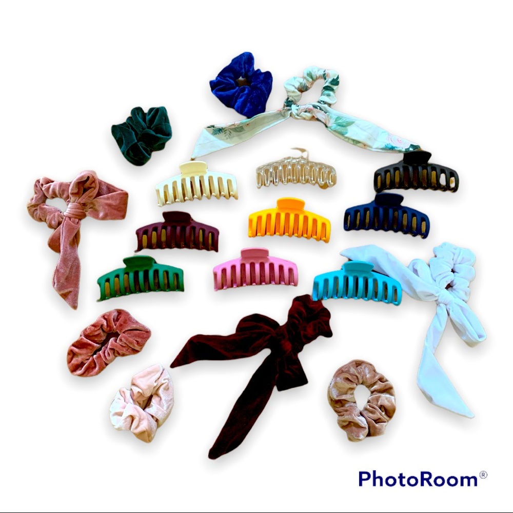 ✨ 18 Piece Hair Accessories Bundle of Large Hair Clips and Velvet Scrunchies